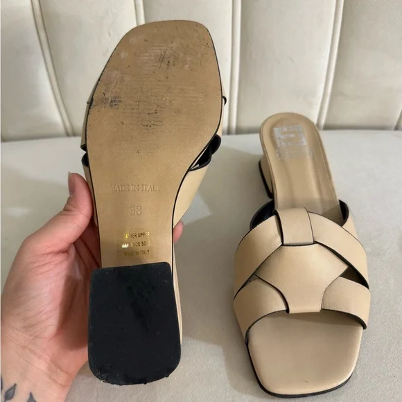 Emanuele Crasto Size 38 Leather Slides - Picture 9 of 12